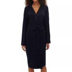 NWT The GAP GapBody Navy Robe (XL) Blue Ribbed Knit Belted Loungewear